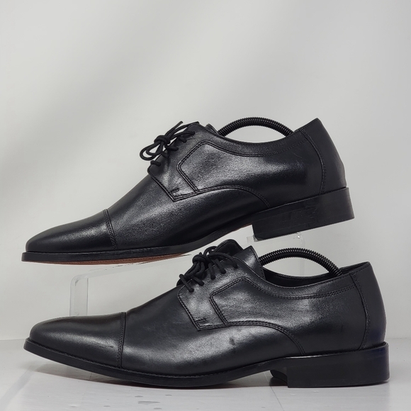 Johnston & Murphy Mens Size 12M Cap Toe Oxford Black Leather Shoes main image 6